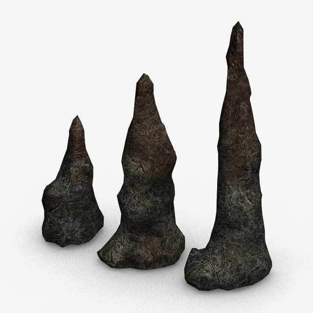 Stalagmite Set - Cracks Modelo 3D .c4d .max .obj .3ds .fbx .stl .blend 