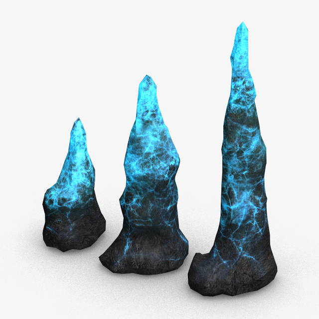 Stalagmite Set - Energy 3Dモデル .c4d .max .obj .3ds .fbx .stl .blend 