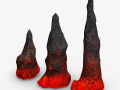 Stalagmite Set - Lava 3D Model