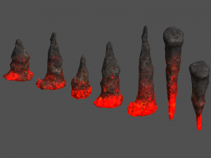 Stalagmite Set - Lava 3D Model
