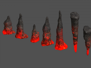 Stalagmite Set - Lava 3D Model