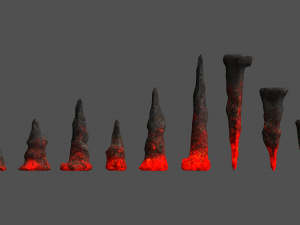 Stalagmite Set - Lava 3D Model