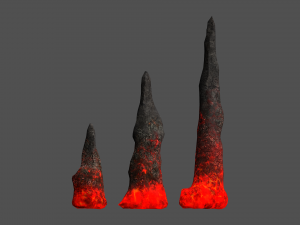 Stalagmite Set - Lava 3D Model