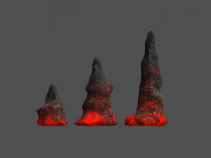 Stalagmite Set - Lava 3D Model