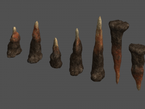 Stalagmite Set - Red Rock 3D Model