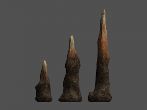 Stalagmite Set - Red Rock 3D Model