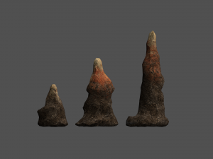 Stalagmite Set - Red Rock 3D Model