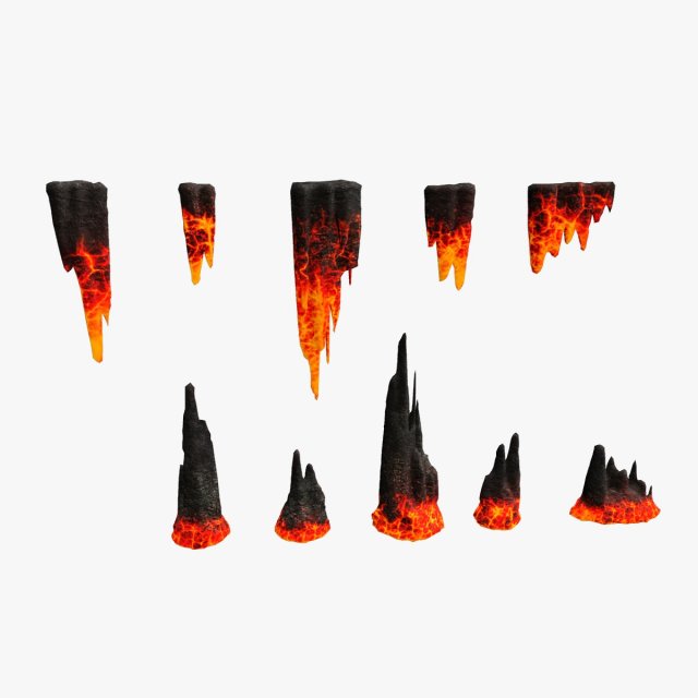 Cave Rock Pack 1 - Lava 3D Модель .c4d .max .obj .3ds .fbx .stl .blend 