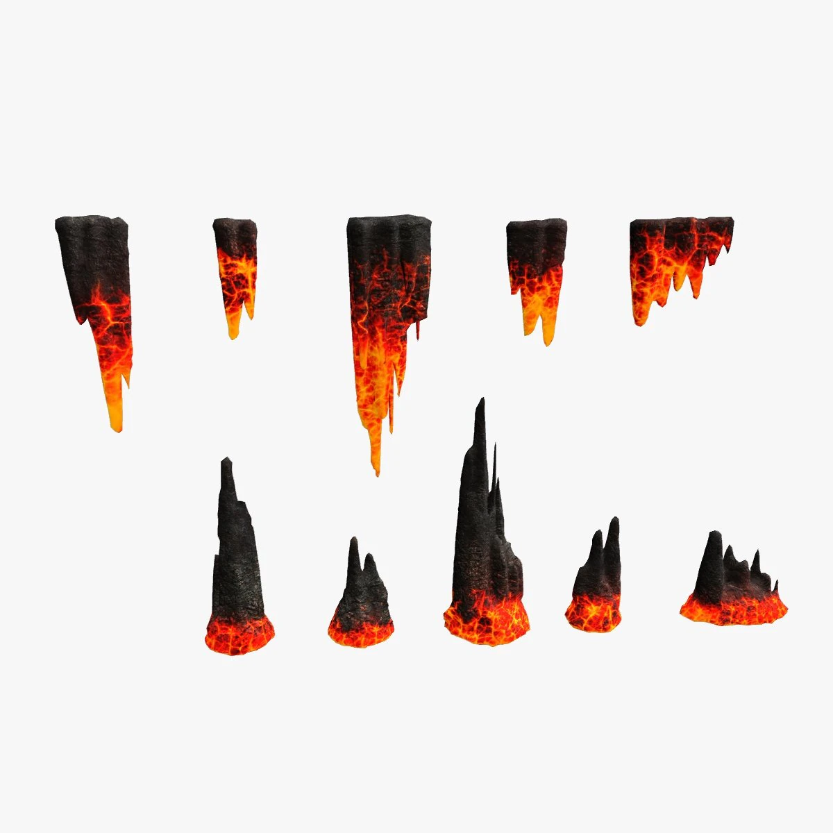 Cave Rock Pack 1 - Lava 3D Model .c4d .max .obj .3ds .fbx .stl .blend 
