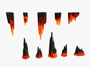 Cave Rock Pack 1 - Lava 3D 模型