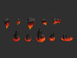 Cave Rock Pack 1 - Lava 3D Модель