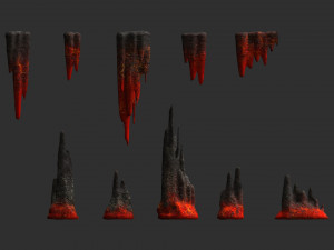 Cave Rock Pack 1 - Lava 3D Модель