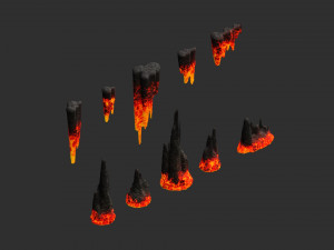 Cave Rock Pack 1 - Lava 3D Модель
