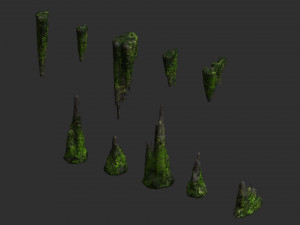 Cave Rock Pack 1 - Moss Modelo 3D