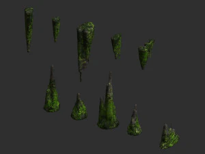 Cave Rock Pack 1 - Moss 3D Model