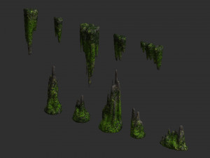 Cave Rock Pack 1 - Moss Modelo 3D