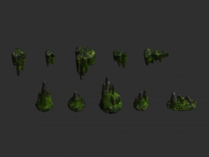 Cave Rock Pack 1 - Moss Modelo 3D