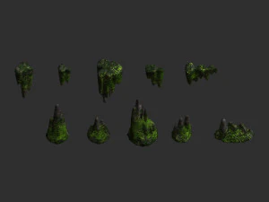 Cave Rock Pack 1 - Moss 3D Model