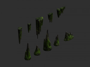 Cave Rock Pack 1 - Moss Modelo 3D