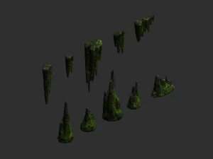 Cave Rock Pack 1 - Moss 3D Model