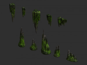 Cave Rock Pack 1 - Moss Modelo 3D