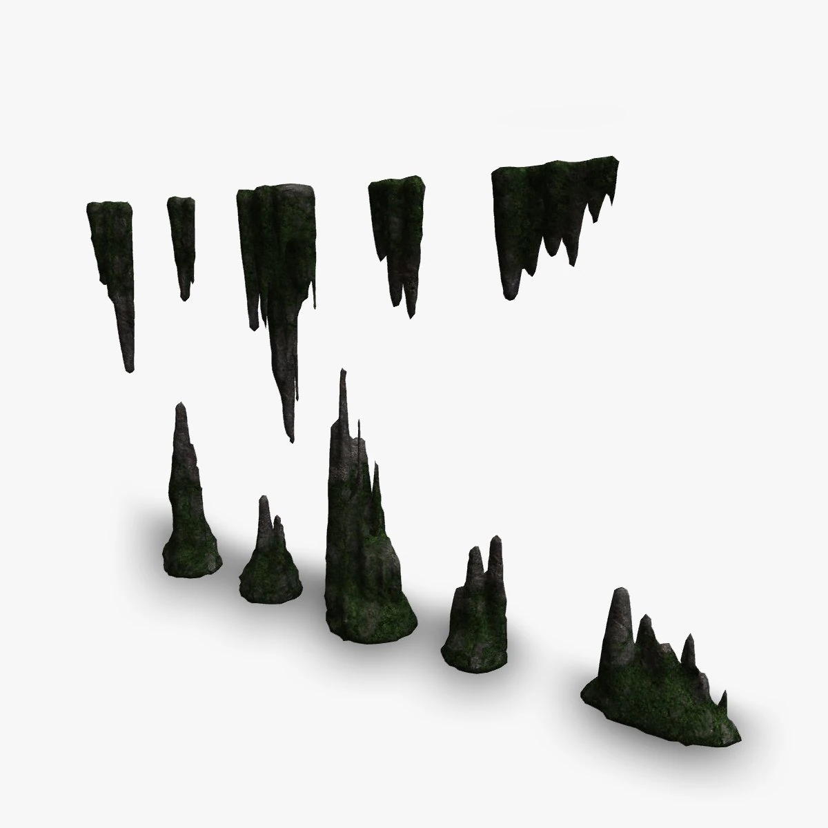 Paquete de roca cueva 1 - Musgo 2 Modelo 3D .c4d .max .obj .3ds .fbx .stl .blend