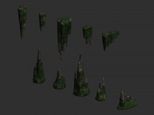 Cave Rock Pack 1 - Moss 2 Modelo 3D