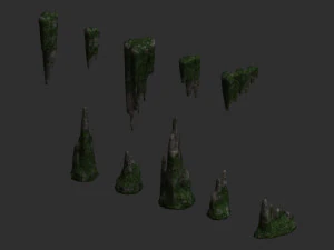 Paquete de roca cueva 1 - Musgo 2 Modelo 3D