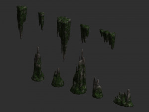 Cave Rock Pack 1 - Moss 2 Modelo 3D