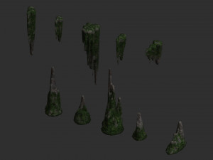 Cave Rock Pack 1 - Moss 2 Modelo 3D