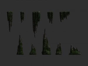 Cave Rock Pack 1 - Moss 2 Modelo 3D
