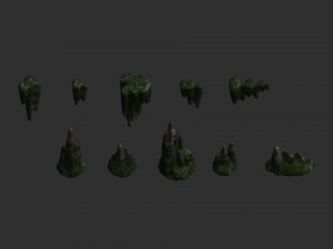Cave Rock Pack 1 - Moss 2 Modelo 3D