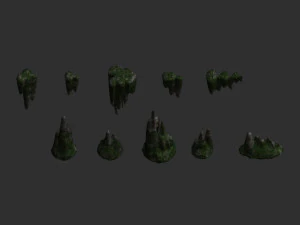 Paquete de roca cueva 1 - Musgo 2 Modelo 3D