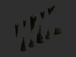Cave Rock Pack 1 - Moss 2 Modelo 3D