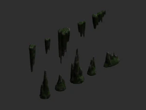 Paquete de roca cueva 1 - Musgo 2 Modelo 3D