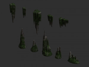 Cave Rock Pack 1 - Moss 2 Modelo 3D