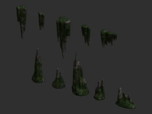 Paquete de roca cueva 1 - Musgo 2 Modelo 3D