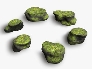 Short Flat Rocks - Moss 1 Modelo 3D