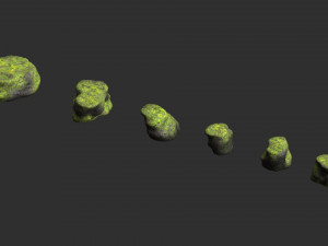 Short Flat Rocks - Moss 1 Modelo 3D