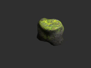 Short Flat Rocks - Moss 1 3D Model