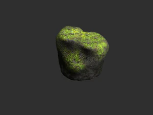 Short Flat Rocks - Moss 1 3D Model