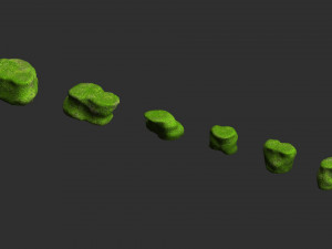 Short Flat Rocks - Moss 2 3D Model