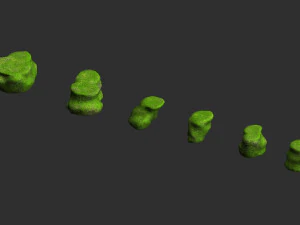 Short Flat Rocks - Moss 2 3D Model