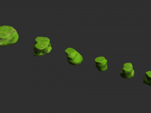 Short Flat Rocks - Moss 2 3D Model