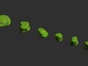 Short Flat Rocks - Moss 2 3D Model