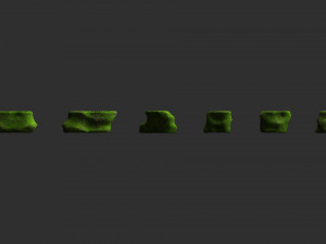 Short Flat Rocks - Moss 2 3D Model