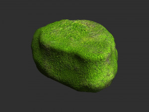 Short Flat Rocks - Moss 2 3D Model