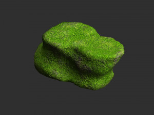 Short Flat Rocks - Moss 2 3D Model