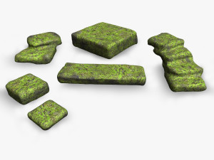 Stone Platforms - Moss 1 3D Model