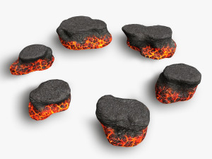 Short Flat Rocks - Lava 3D 模型